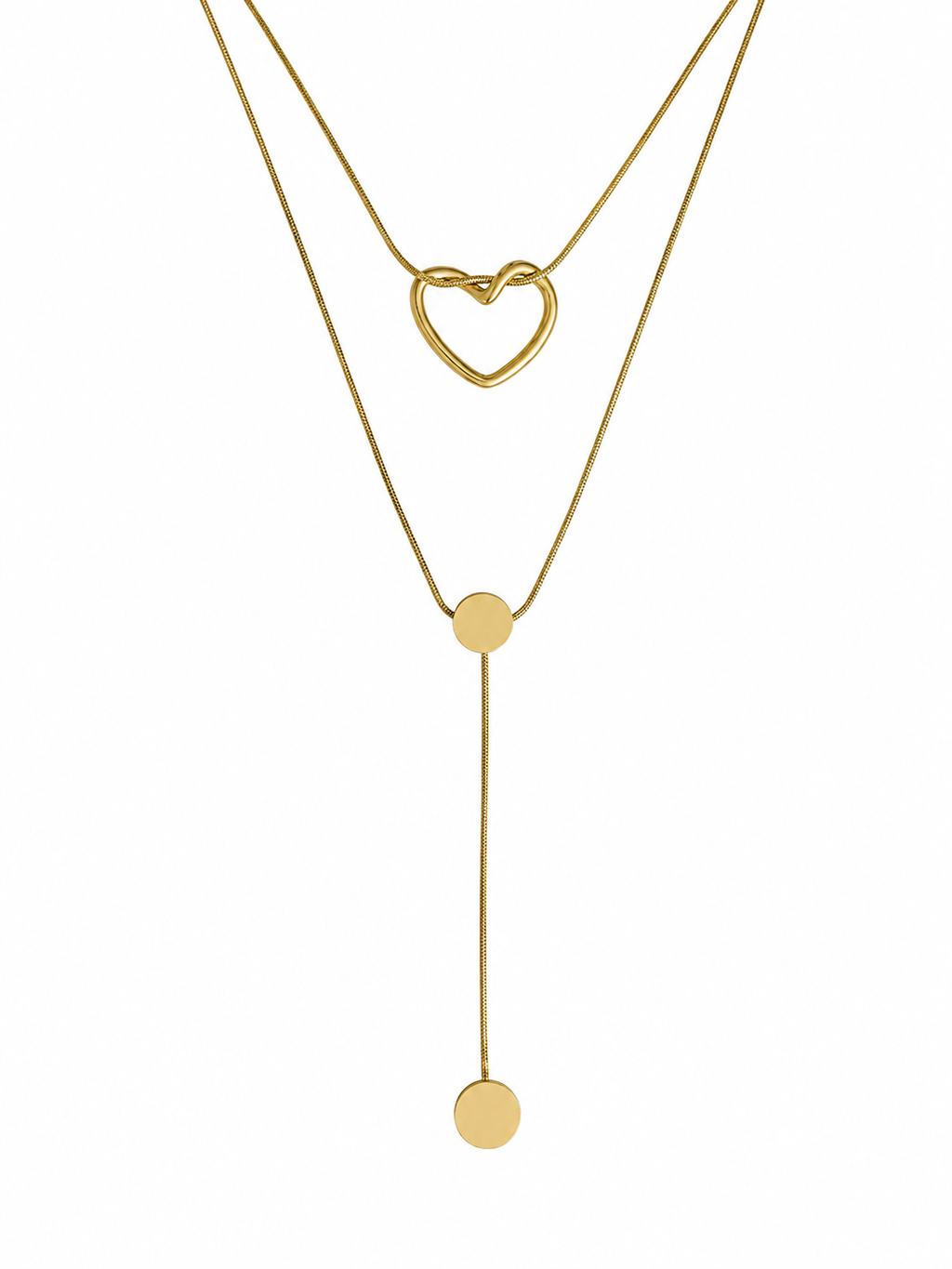 Golden Layered Heart Necklace