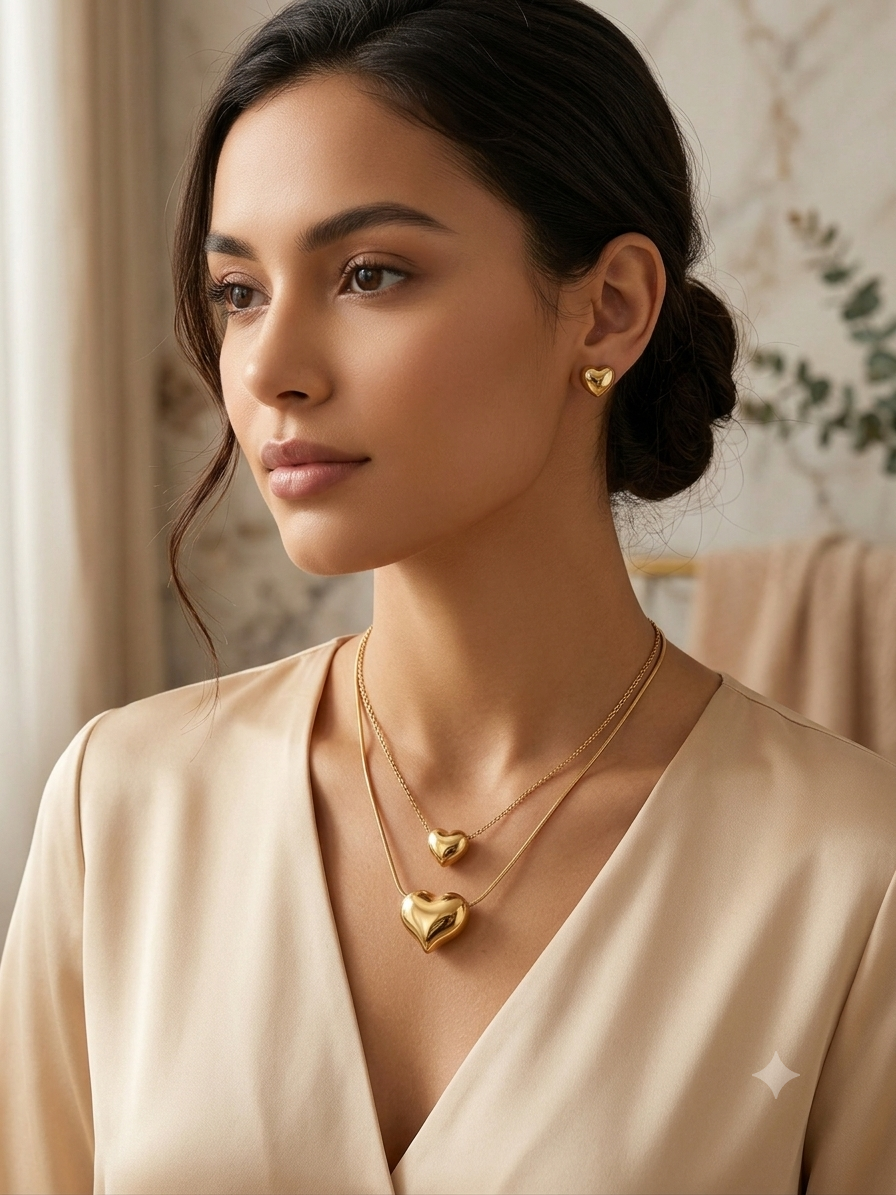 Golden Heart Harmony Jewelry Set ⭐