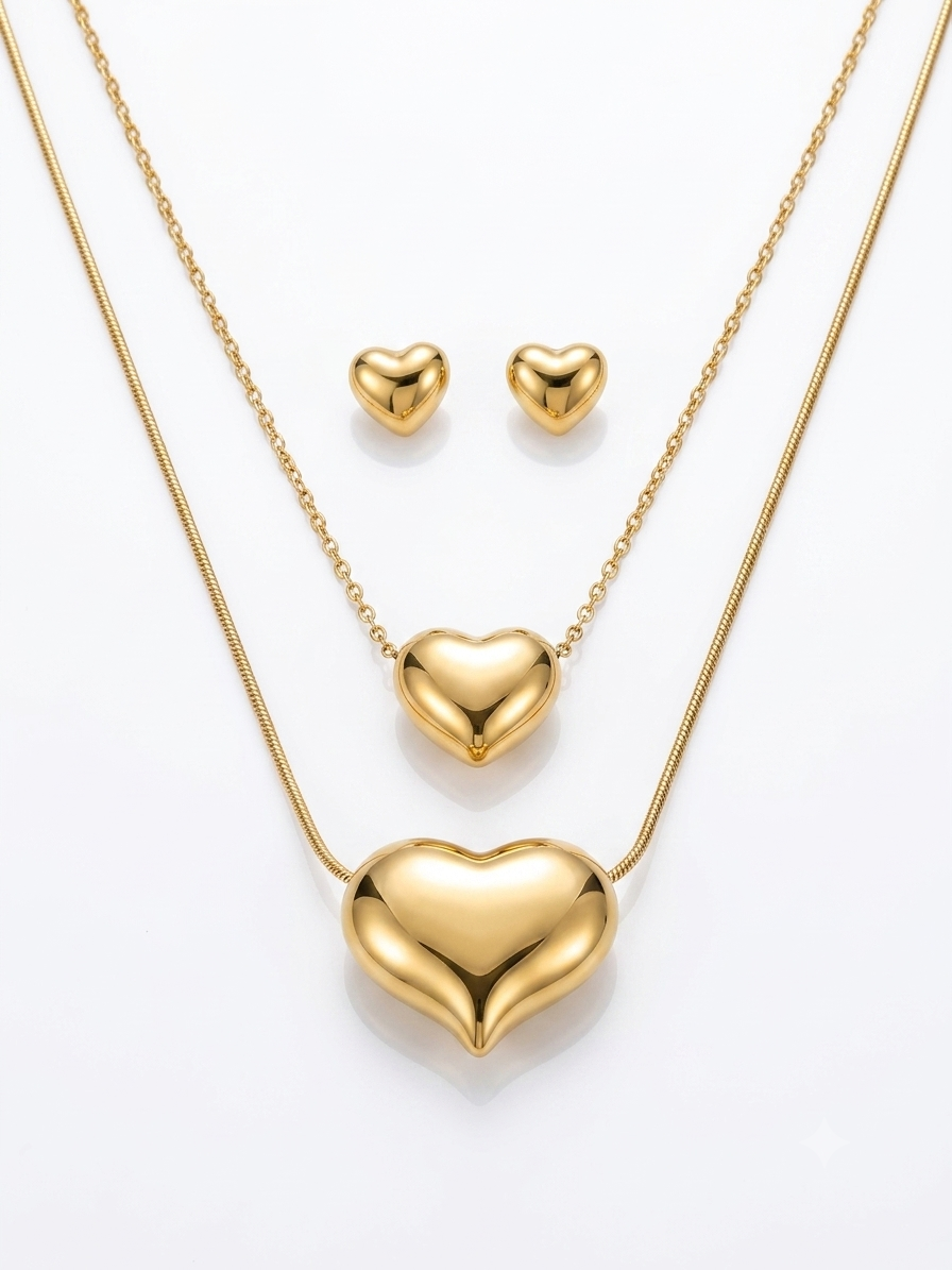 Golden Heart Harmony Jewelry Set ⭐